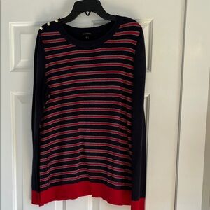 Navy and Red Striped Sweater
